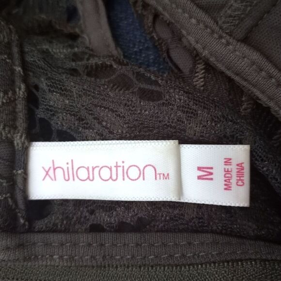 XHILARATION OLIVE GREEN LACE HALTER DRESS SZ.M EUC - Picture 9 of 11